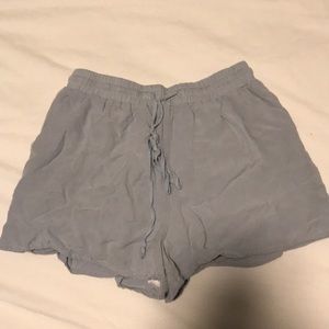 Blue Flowy Shorts with White Lining